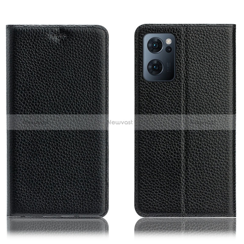 Leather Case Stands Flip Cover Holder H02P for Oppo Reno7 5G