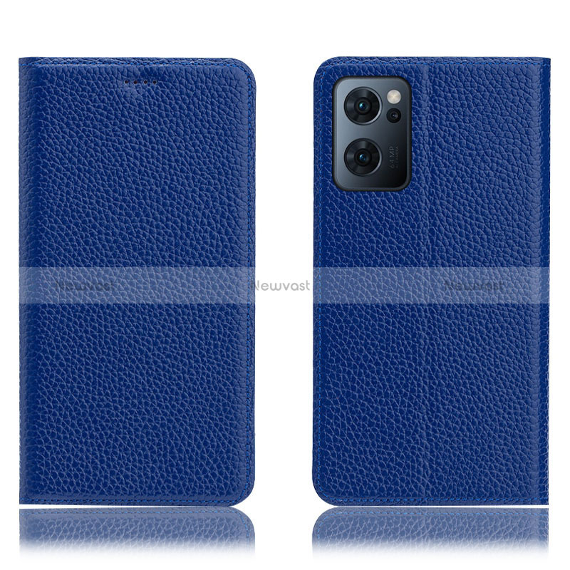 Leather Case Stands Flip Cover Holder H02P for Oppo Reno7 5G