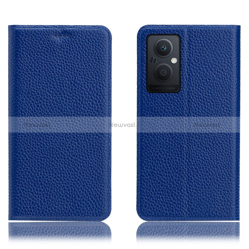 Leather Case Stands Flip Cover Holder H02P for Oppo Reno7 Z 5G