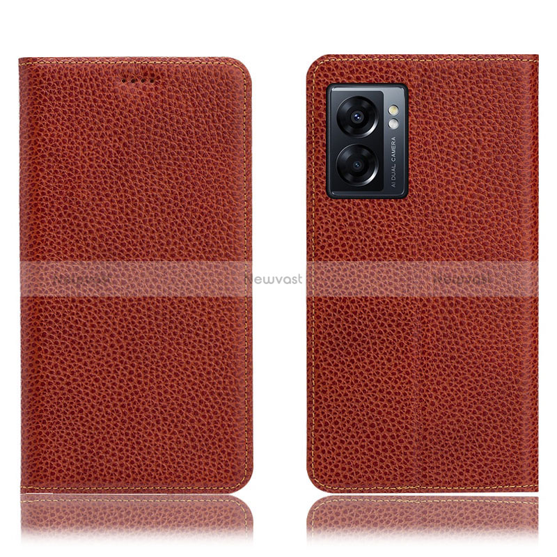 Leather Case Stands Flip Cover Holder H02P for Realme V23 5G
