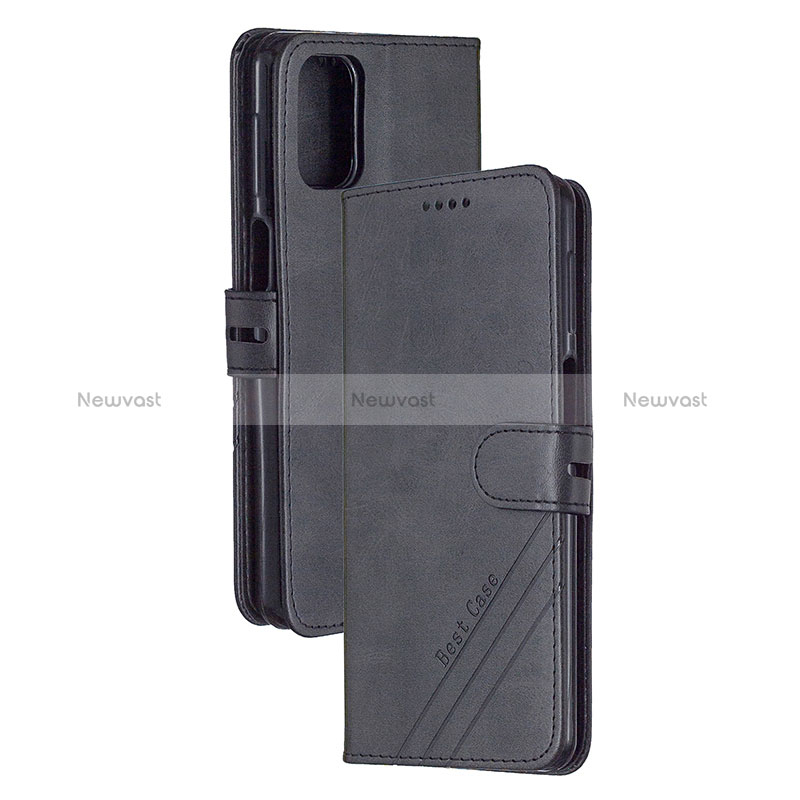 Leather Case Stands Flip Cover Holder H02X for Xiaomi Mi 10T Pro 5G Black