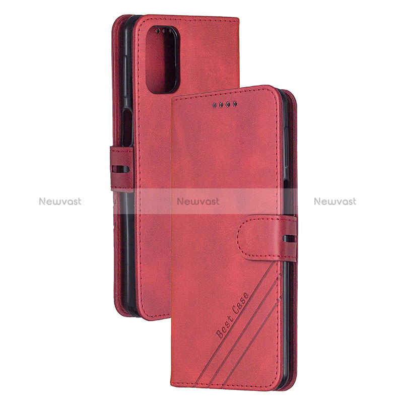 Leather Case Stands Flip Cover Holder H02X for Xiaomi Mi 10T Pro 5G Red