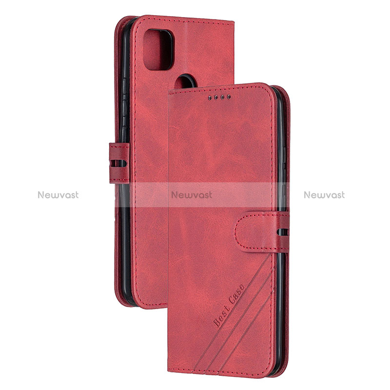 Leather Case Stands Flip Cover Holder H02X for Xiaomi Redmi 9 India