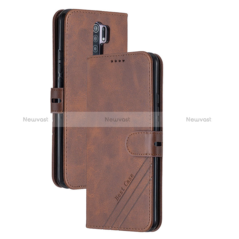 Leather Case Stands Flip Cover Holder H02X for Xiaomi Redmi 9 Prime India