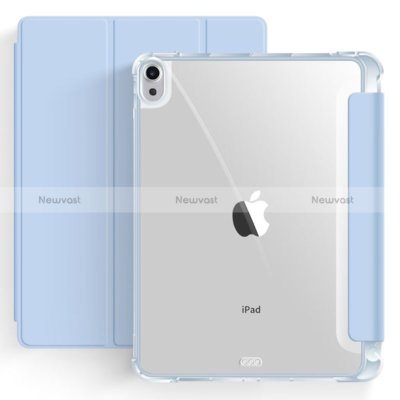 Leather Case Stands Flip Cover Holder H03 for Apple iPad Air 4 10.9 (2020) Blue