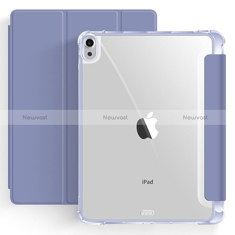 Leather Case Stands Flip Cover Holder H03 for Apple iPad Air 4 10.9 (2020) Lavender Gray