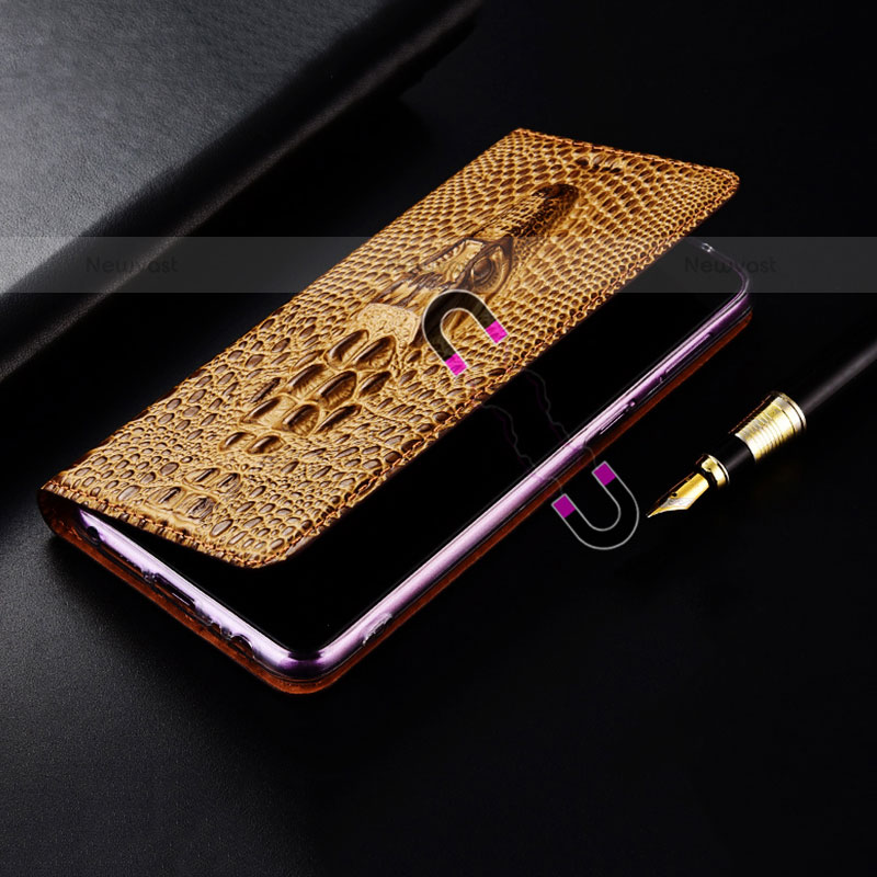 Leather Case Stands Flip Cover Holder H03P for Samsung Galaxy S21 FE 5G