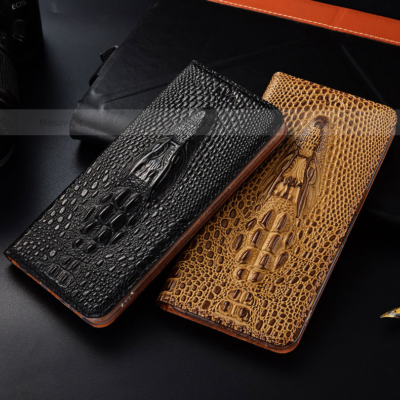 Leather Case Stands Flip Cover Holder H03P for Samsung Galaxy S22 Ultra 5G