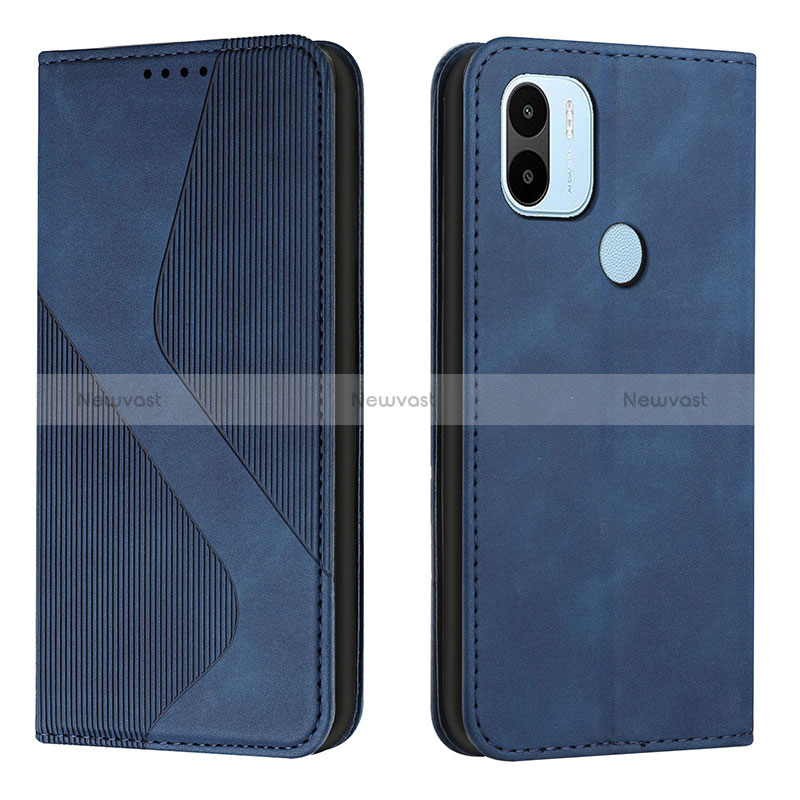 Leather Case Stands Flip Cover Holder H03X for Xiaomi Redmi A1 Plus Blue