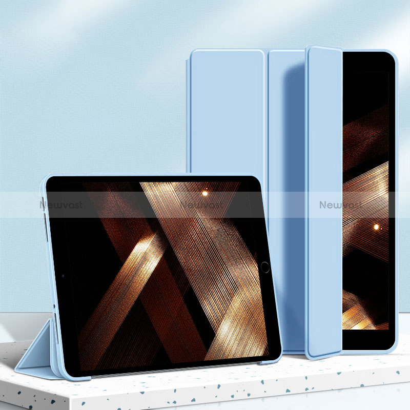Leather Case Stands Flip Cover Holder H04 for Apple iPad 10.2 (2020) Blue