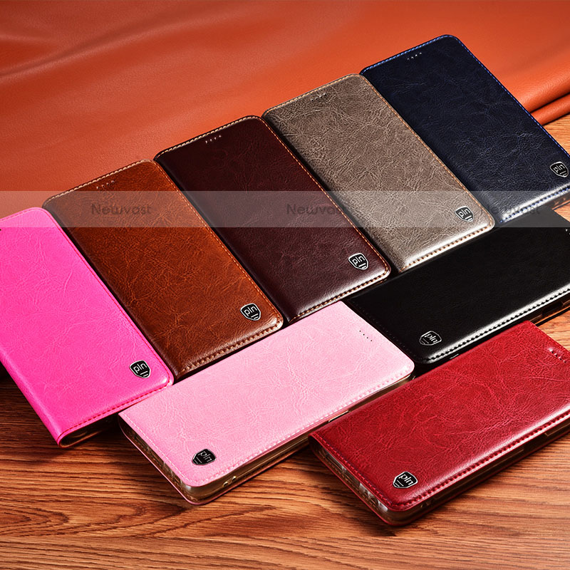 Leather Case Stands Flip Cover Holder H04P for Motorola Moto G200 5G