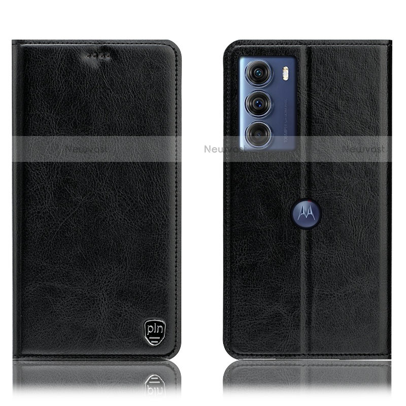 Leather Case Stands Flip Cover Holder H04P for Motorola Moto G200 5G