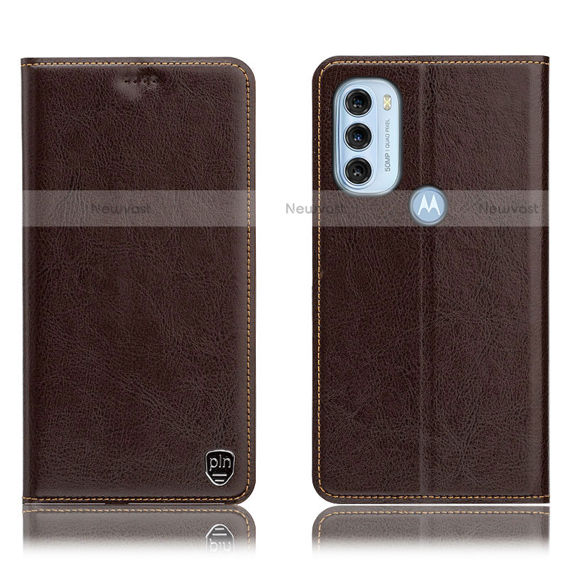 Leather Case Stands Flip Cover Holder H04P for Motorola Moto G71 5G