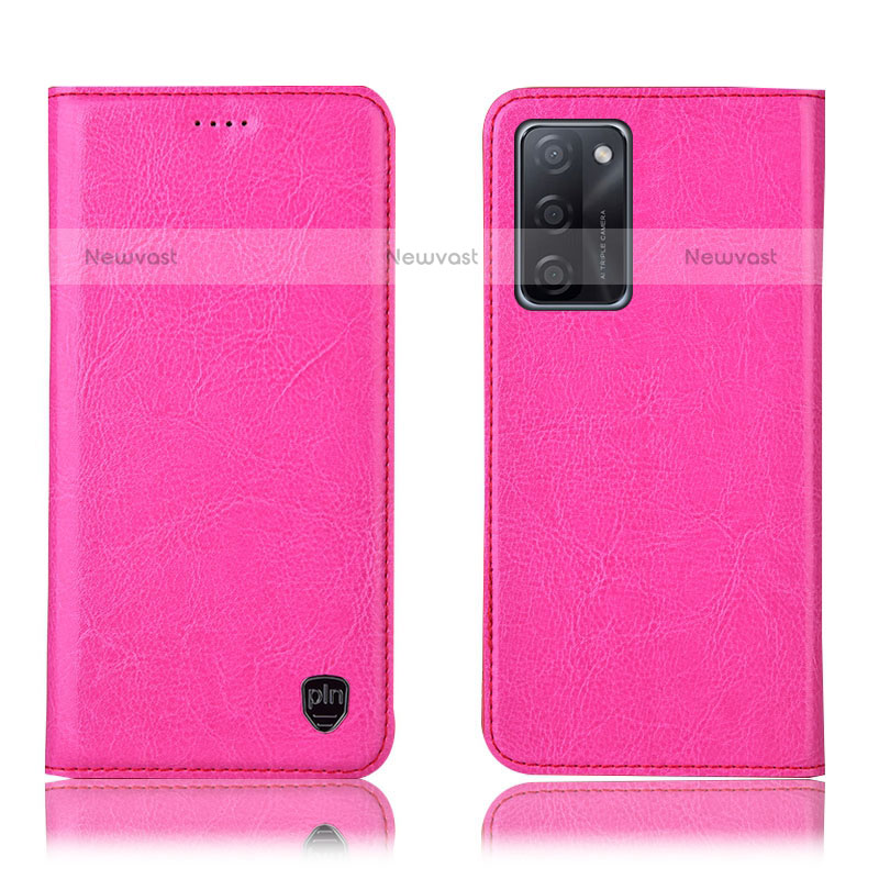 Leather Case Stands Flip Cover Holder H04P for Oppo A55S 5G