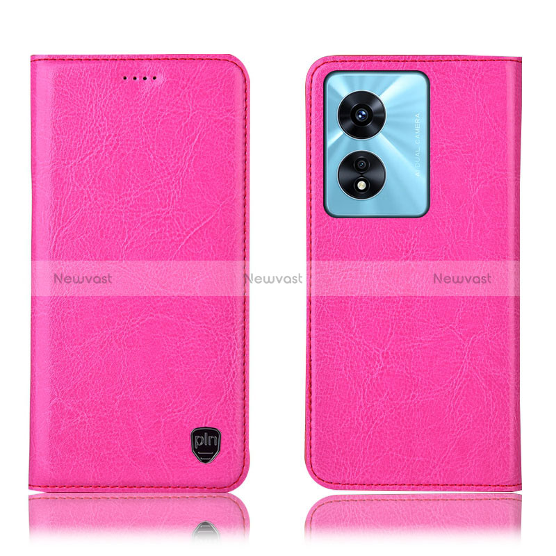 Leather Case Stands Flip Cover Holder H04P for Oppo A58 5G
