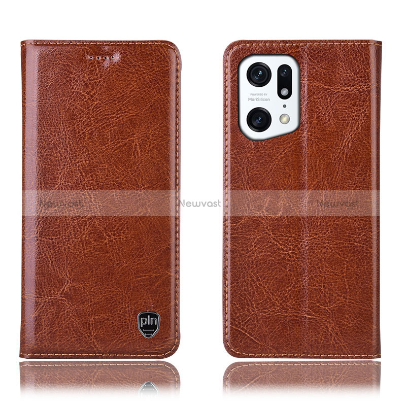 Leather Case Stands Flip Cover Holder H04P for Oppo Find X5 5G