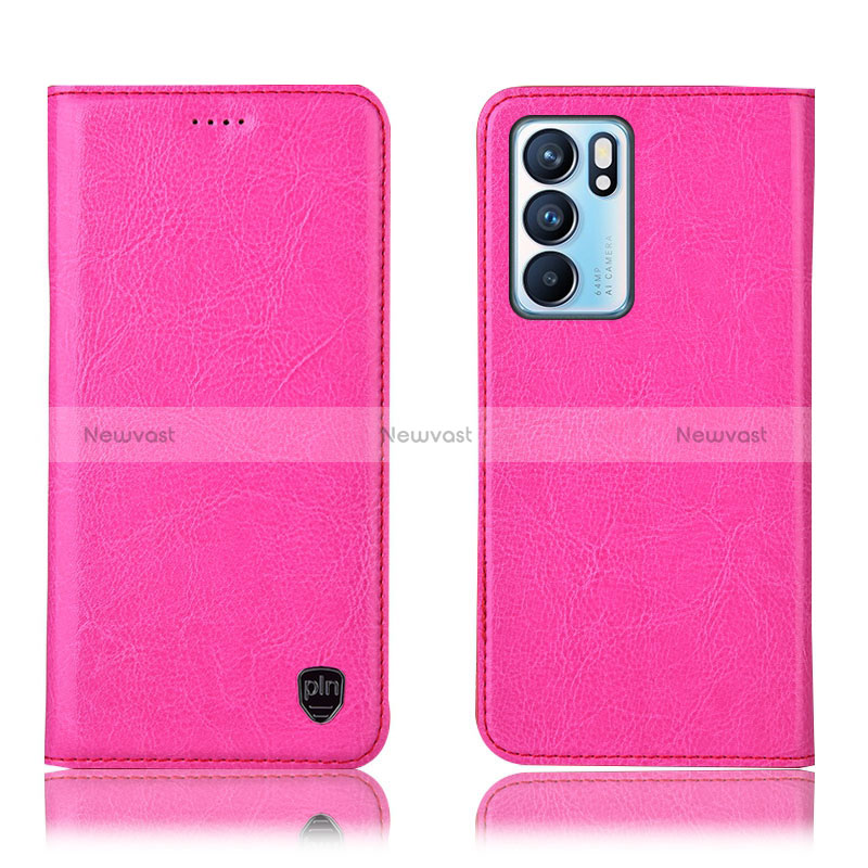 Leather Case Stands Flip Cover Holder H04P for Oppo Reno6 5G