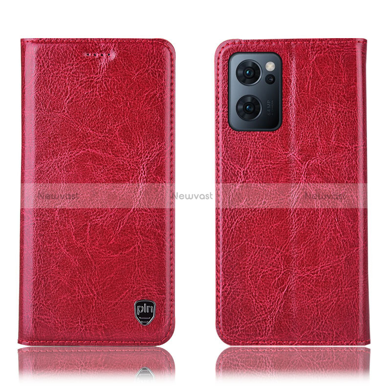 Leather Case Stands Flip Cover Holder H04P for Oppo Reno7 5G