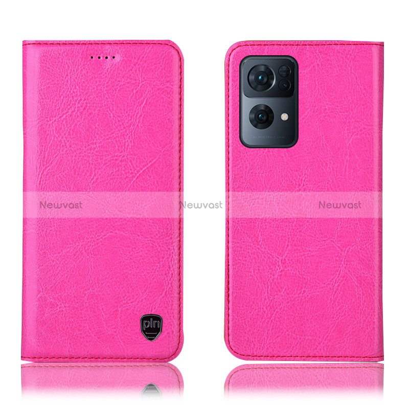 Leather Case Stands Flip Cover Holder H04P for Oppo Reno7 Pro 5G