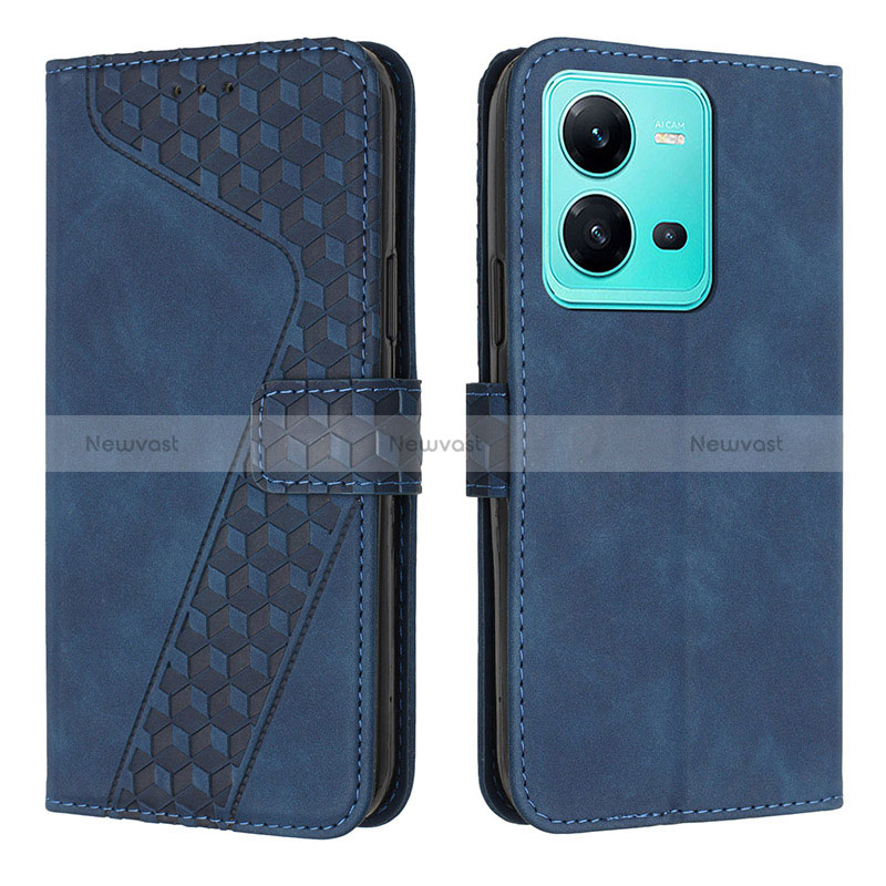 Leather Case Stands Flip Cover Holder H04X for Vivo V25 5G Green