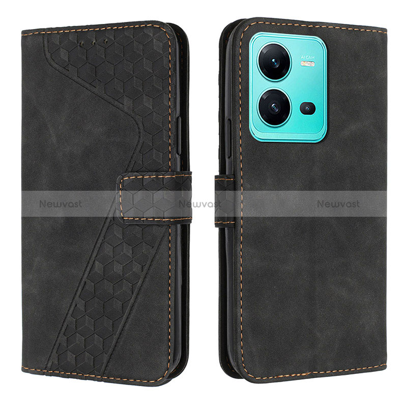 Leather Case Stands Flip Cover Holder H04X for Vivo X80 Lite 5G