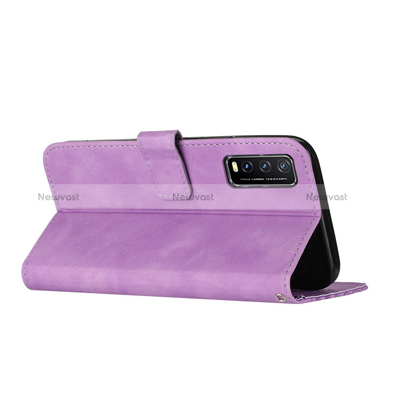 Leather Case Stands Flip Cover Holder H04X for Vivo Y12s