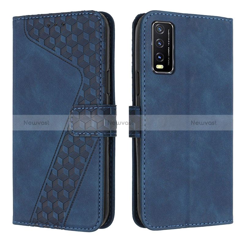 Leather Case Stands Flip Cover Holder H04X for Vivo Y12s