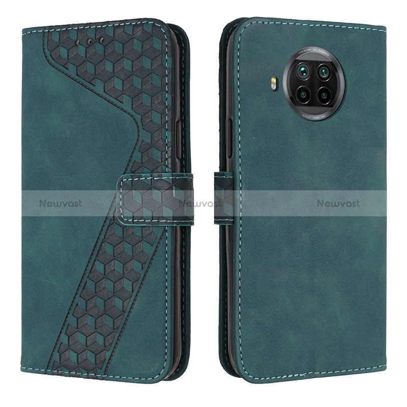 Leather Case Stands Flip Cover Holder H04X for Xiaomi Mi 10i 5G Green