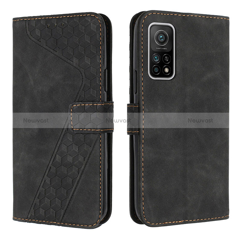 Leather Case Stands Flip Cover Holder H04X for Xiaomi Mi 10T 5G Black