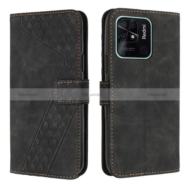 Leather Case Stands Flip Cover Holder H04X for Xiaomi Redmi 10C 4G