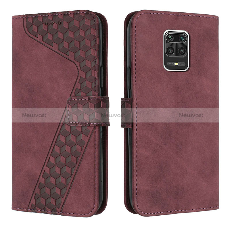 Leather Case Stands Flip Cover Holder H04X for Xiaomi Redmi Note 9 Pro