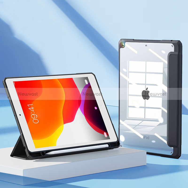 Leather Case Stands Flip Cover Holder H05 for Apple iPad 10.2 (2020) Black