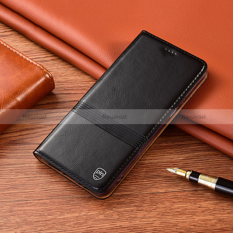 Leather Case Stands Flip Cover Holder H05P for OnePlus Ace 2 5G Black