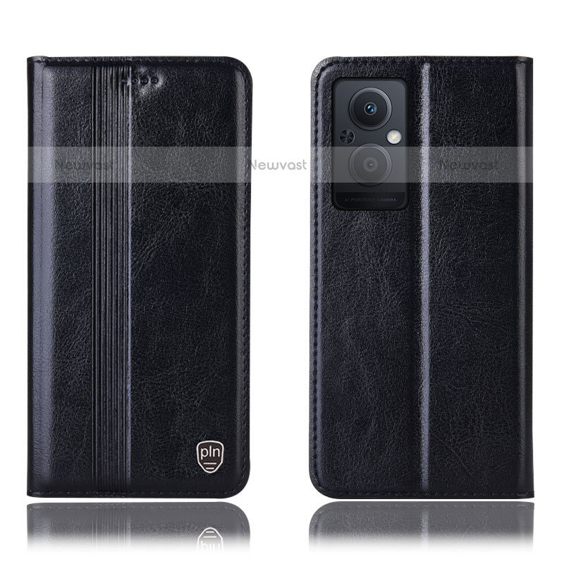 Leather Case Stands Flip Cover Holder H05P for OnePlus Nord N20 5G Black