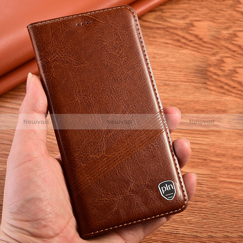 Leather Case Stands Flip Cover Holder H05P for Oppo Reno6 5G