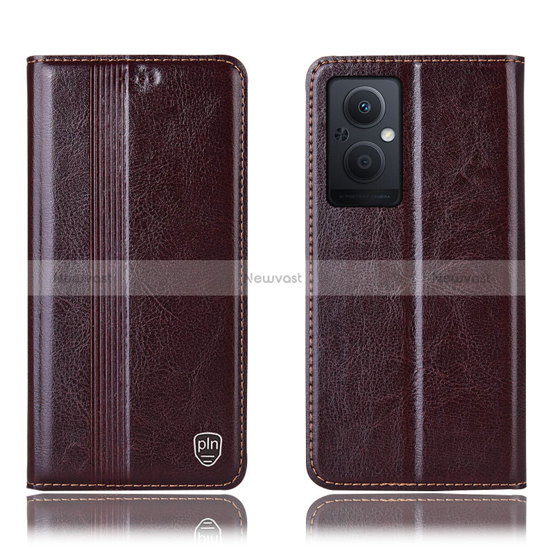 Leather Case Stands Flip Cover Holder H05P for Oppo Reno7 Lite 5G