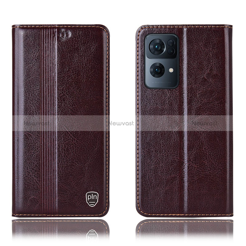 Leather Case Stands Flip Cover Holder H05P for Oppo Reno7 Pro 5G