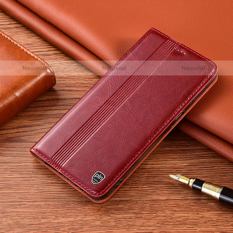 Leather Case Stands Flip Cover Holder H05P for Samsung Galaxy Note 20 Ultra 5G Red