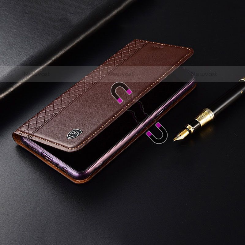 Leather Case Stands Flip Cover Holder H05P for Samsung Galaxy S21 FE 5G