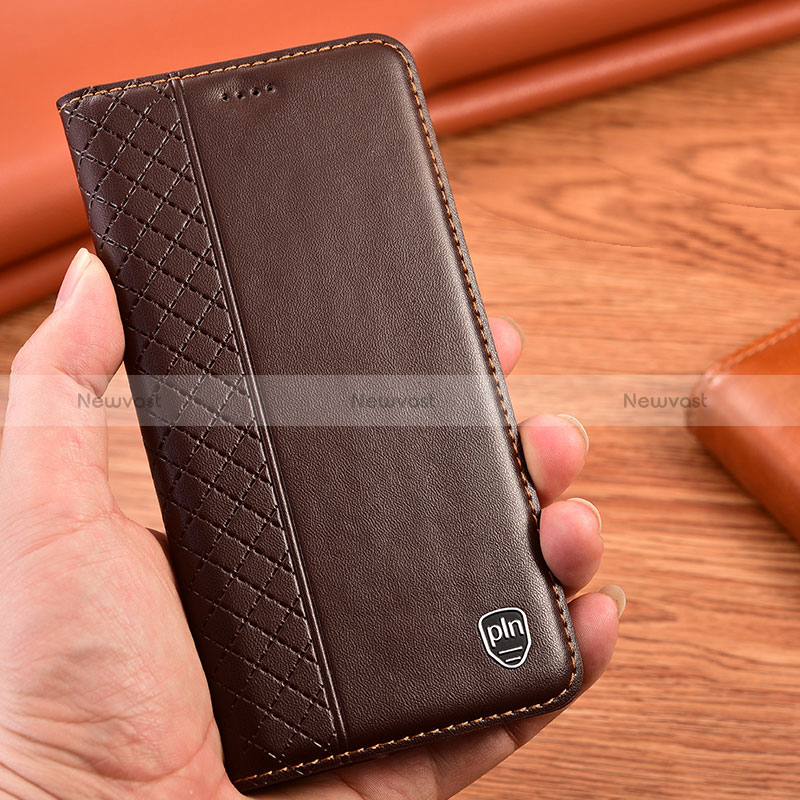 Leather Case Stands Flip Cover Holder H05P for Samsung Galaxy S24 5G