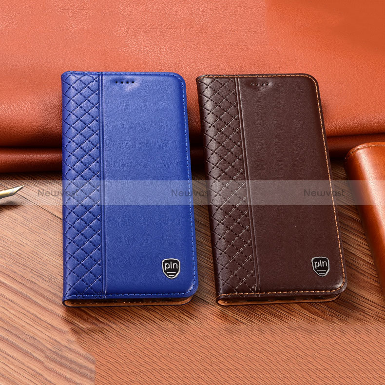 Leather Case Stands Flip Cover Holder H05P for Samsung Galaxy S24 Ultra 5G