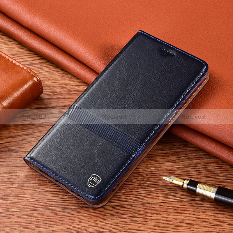 Leather Case Stands Flip Cover Holder H05P for Sony Xperia XA2 Plus Blue