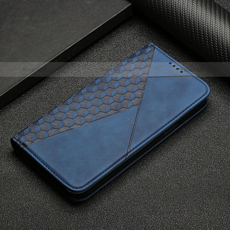 Leather Case Stands Flip Cover Holder H05X for Nothing Phone 1 Blue