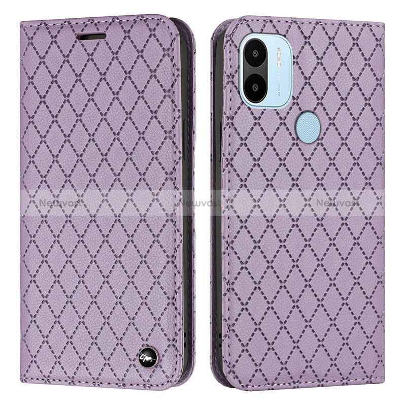 Leather Case Stands Flip Cover Holder H05X for Xiaomi Redmi A1 Plus Purple