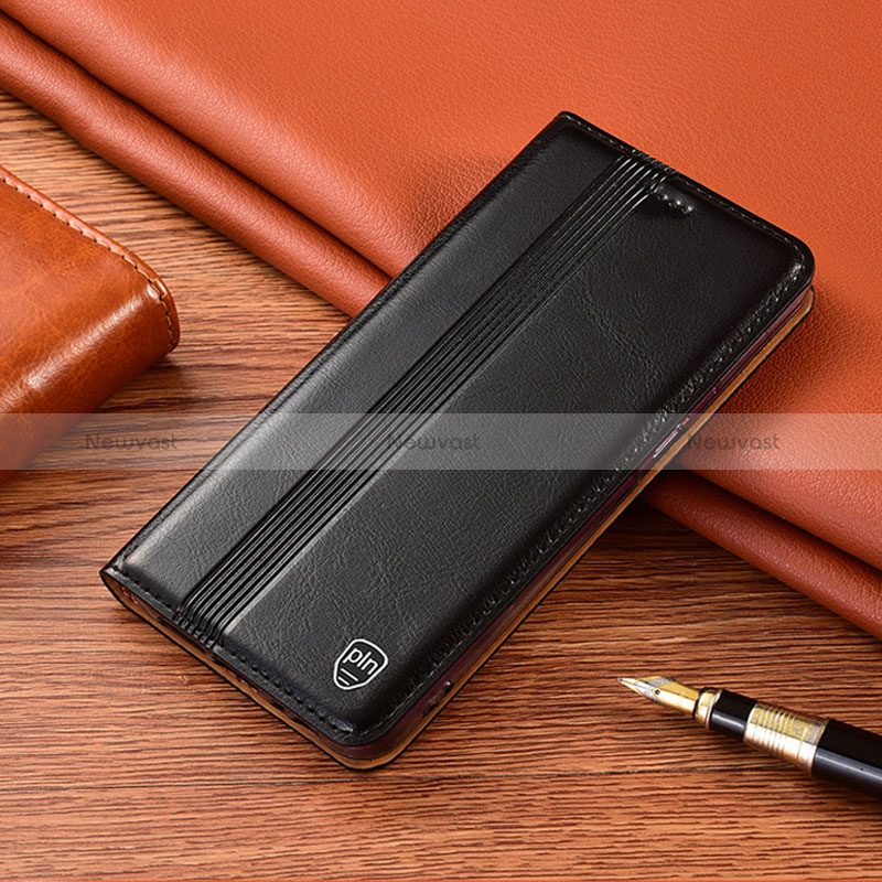 Leather Case Stands Flip Cover Holder H06P for Nokia G60 5G Black