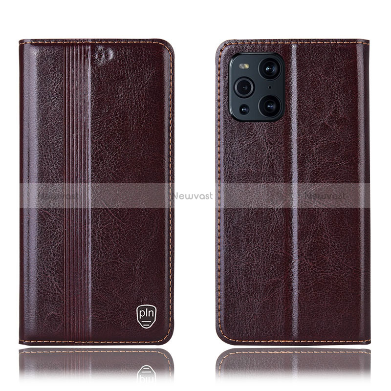 Leather Case Stands Flip Cover Holder H06P for Oppo Find X3 5G