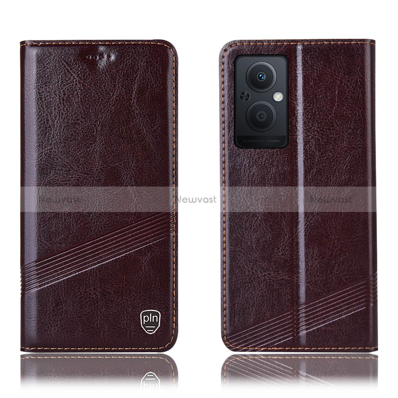 Leather Case Stands Flip Cover Holder H06P for Oppo Reno7 Z 5G