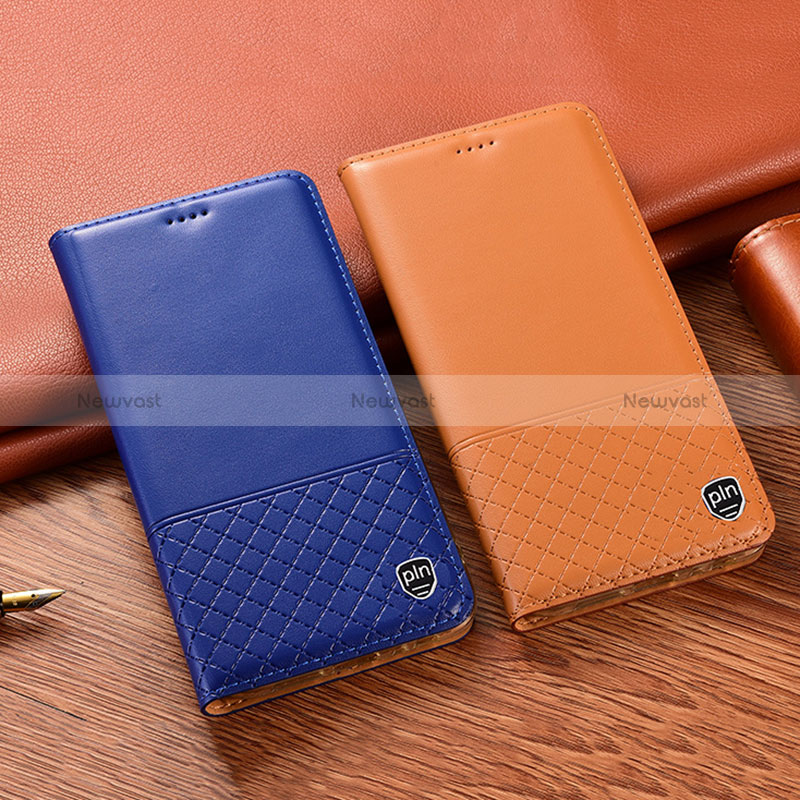 Leather Case Stands Flip Cover Holder H07P for Huawei Honor X6a