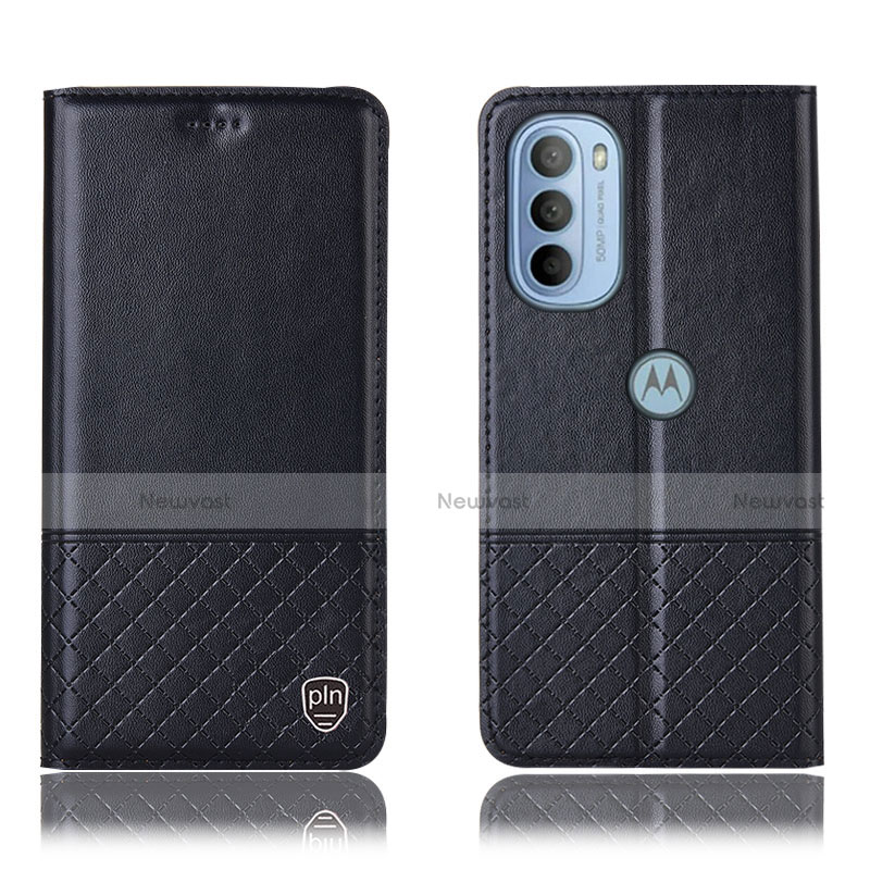 Leather Case Stands Flip Cover Holder H07P for Motorola Moto G41