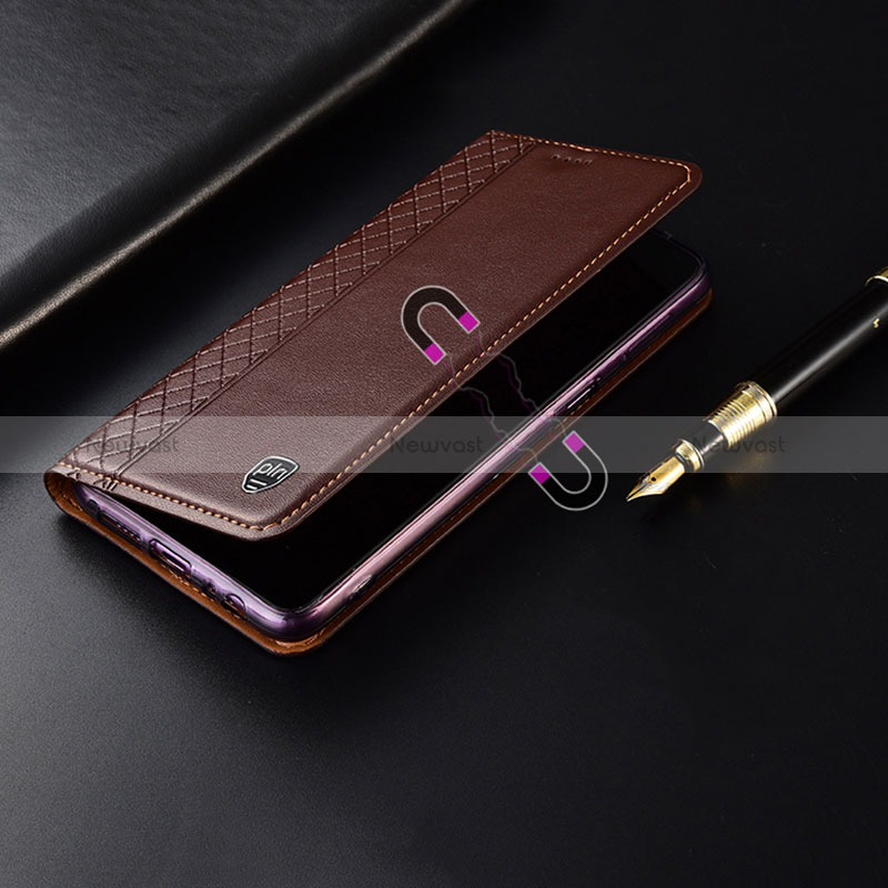 Leather Case Stands Flip Cover Holder H07P for Nokia C32